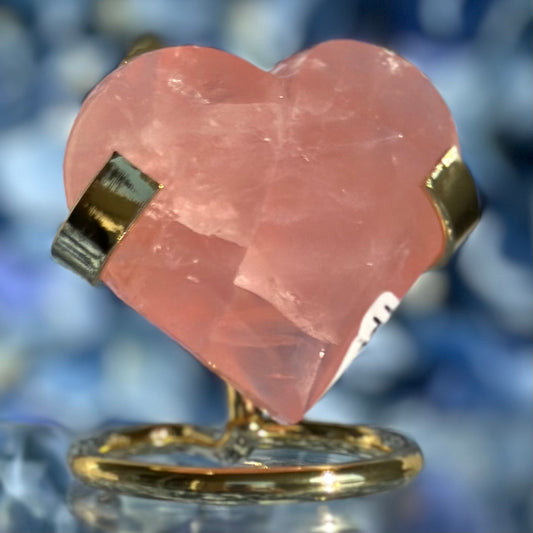 Faceted Rose Quartz Heart FR2